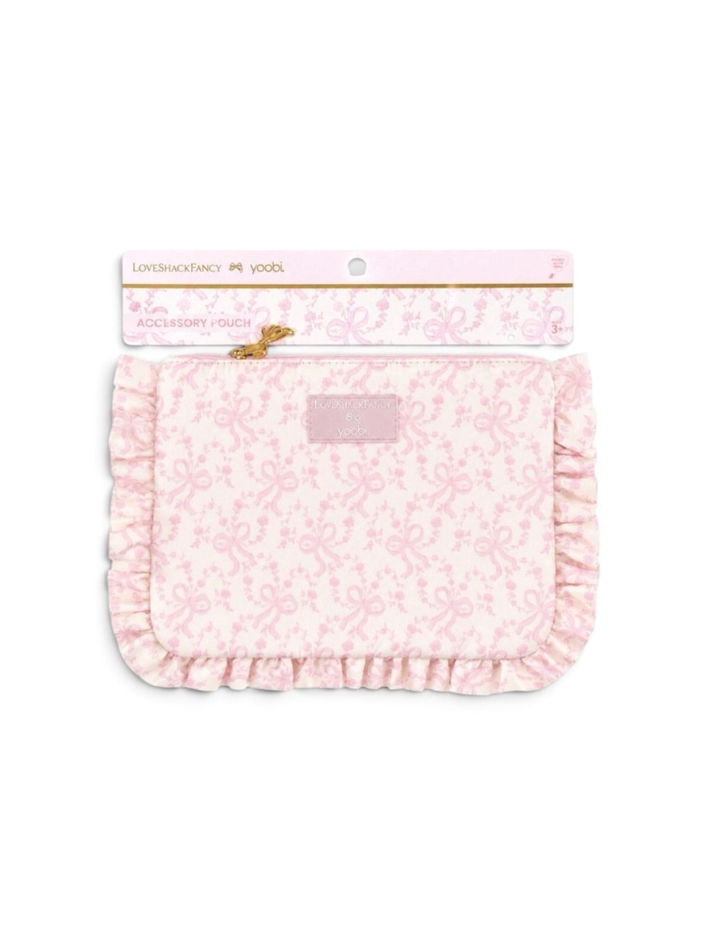 LoveShackFancy Light Pink Ruffled Accessory Pouch